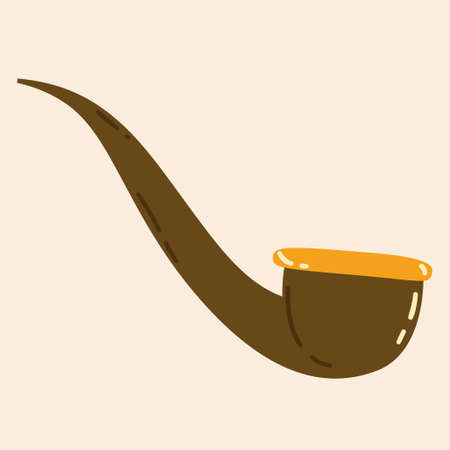 Leprechaun pipe for smoking. Element for St. Patrick's Day. Flat style vector illustration for web, mobile, print and stickersのイラスト素材