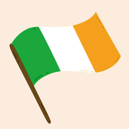 Irish flag vector illustration. Icon for web and mobile in a minimalistic flat style. St.Patrick's Day.のイラスト素材