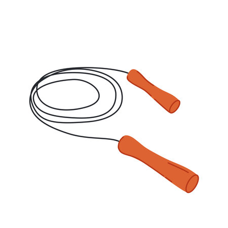 Jump rope vector illustration. Crossfit objects set. Gym equipment flat design. Collection on sport theme. Ideal for sport guideのイラスト素材