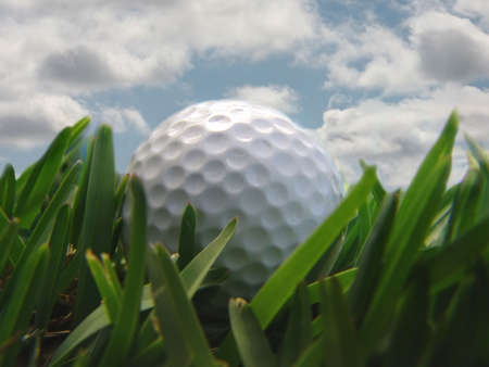 golf ball with cloudsの写真素材