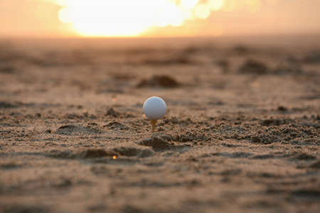 sunset golfの写真素材