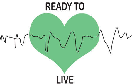 green heart ready to liveのイラスト素材