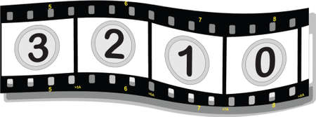 film strip with numbers perspective waveのイラスト素材