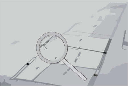 project with magnifierのイラスト素材