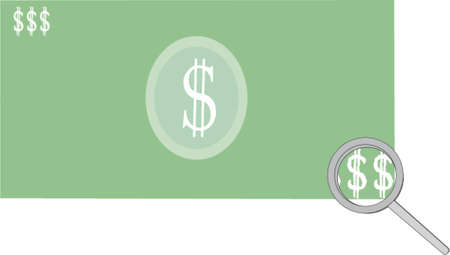 money and magnifierのイラスト素材