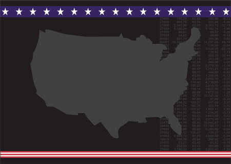 usa map with vertical financial numberのイラスト素材