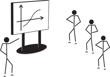 boss show a graph in the white boardのイラスト素材