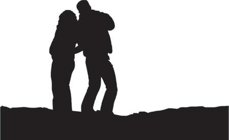 sunset silhouetteのイラスト素材