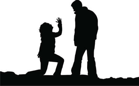 sunset silhouetteのイラスト素材