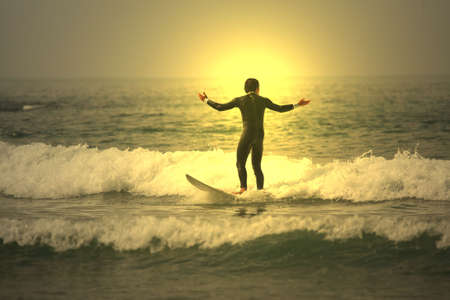 sunset surferの写真素材