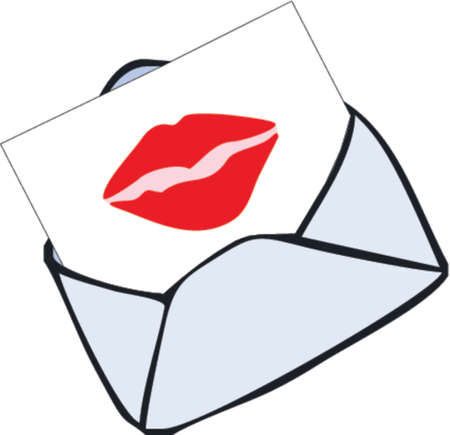 envelope with kiss