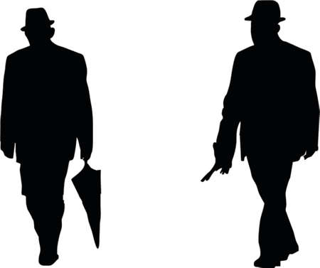 silhouette of a old manのイラスト素材