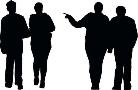 couple walkingのイラスト素材