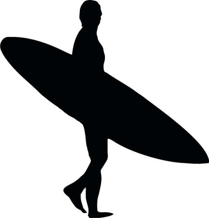 surfer silhouetteのイラスト素材