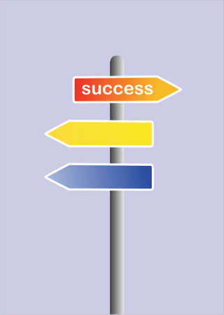 road sign with success textのイラスト素材