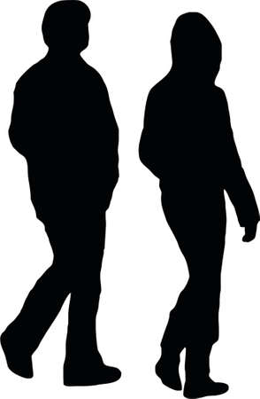 couple walkingのイラスト素材
