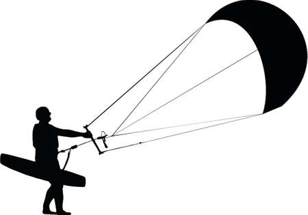 kitesurfer silhouetteのイラスト素材