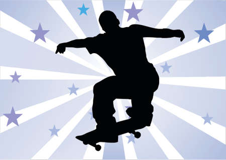 skater boy with backgroundのイラスト素材