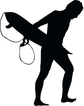 surfer walkingのイラスト素材