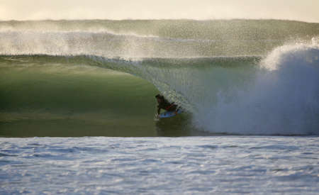 bodyboarder in the waveの写真素材