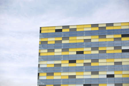 glass building with blue skyの写真素材