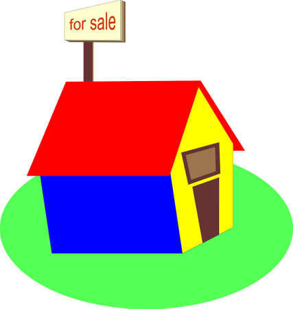 illustration of a home with a for sale signのイラスト素材