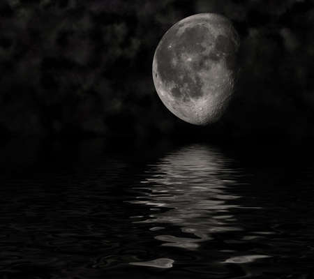 moon in a black background の写真素材