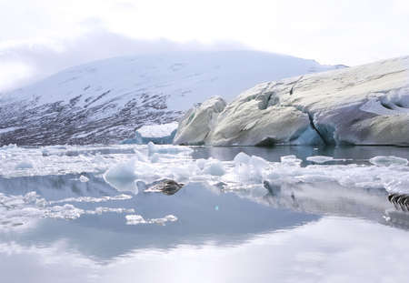 global warming in Jostedalsbreen glacierの写真素材