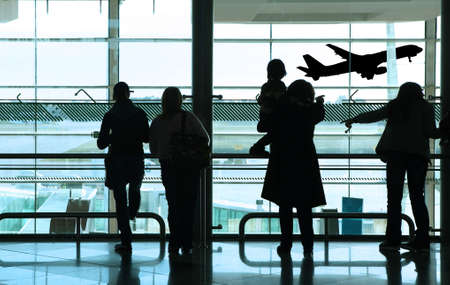 people waiting in the airportのeditorial素材