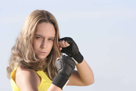 portrait of a girl with gloves
