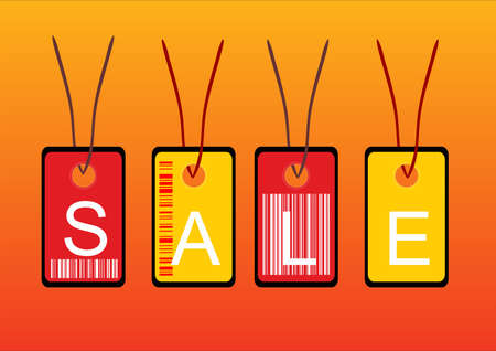 illustration of price tags with barcodesのイラスト素材