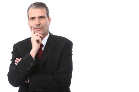 Portrait of handsome thoughtful businessmanの写真素材