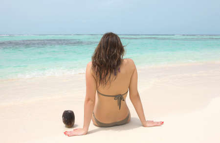 beautiful woman in a tropical beach