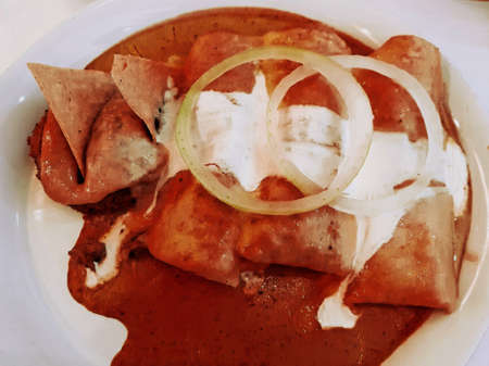 Red enchiladas, typical Mexican foodの素材