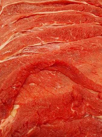 raw beef slices in a market, background and texture