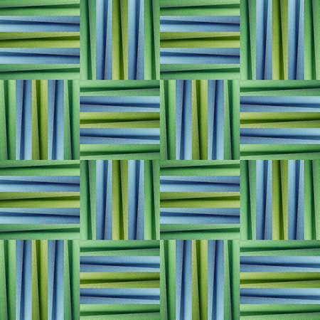 abstract design with fabric cuts in green and blue colors, background and texture