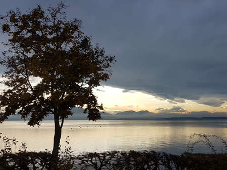 landscape in Chiemsee lake, Germany in autumn season