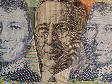 approach to australian banknotes of different denominations, background and texture