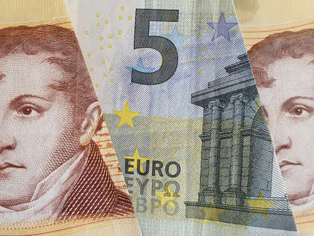 approach to european banknote and argentine bills of ten pesos