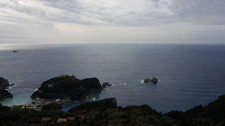 Tropical landscape on the island of Kefalonia, Greece in a cloudy day
