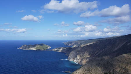 Tropical landscape on the island of Kefalonia, Greece in autumn season