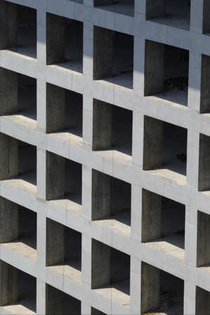 structure of a building with geometric design in the process of constructionの写真素材