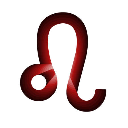 zodiac sign of leo in red gradient colors with white backgroundの写真素材