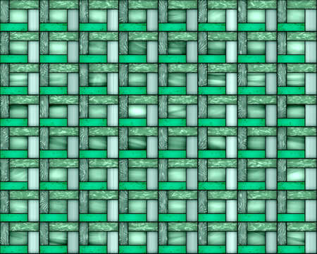 Illustration of geometric pattern and stained glass style in green colors, background and texture