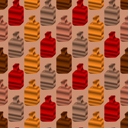 illustration with 3d bottle figure pattern design in various colorsの写真素材