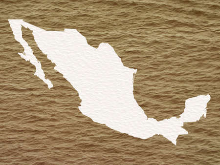 map of Mexico and background muddy water in brown colorの写真素材