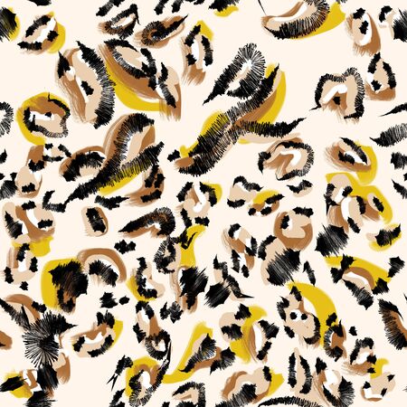 Leopard pattern design, illustration backgroundの写真素材