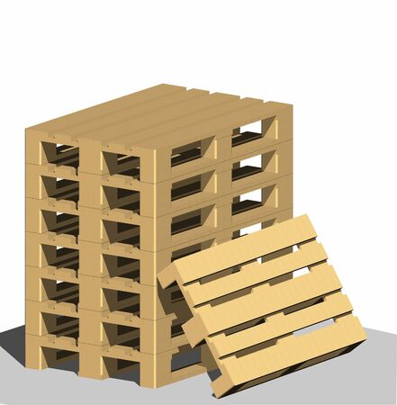 Warehouse pallets are shown on the imageの写真素材