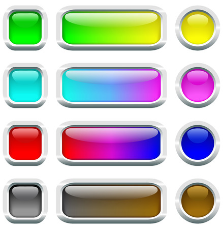 Multi-colored buttons on a white background are shown in the picture.のイラスト素材