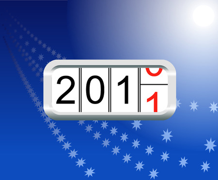 Advent of the new 2011 year shown in the image.のイラスト素材